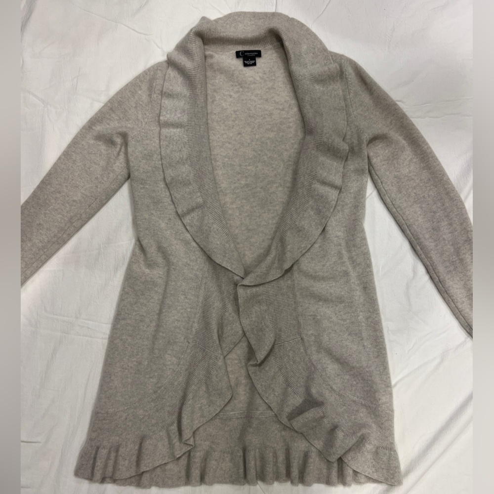 Bloomingdale's Light Gray Cashmere Cardigan